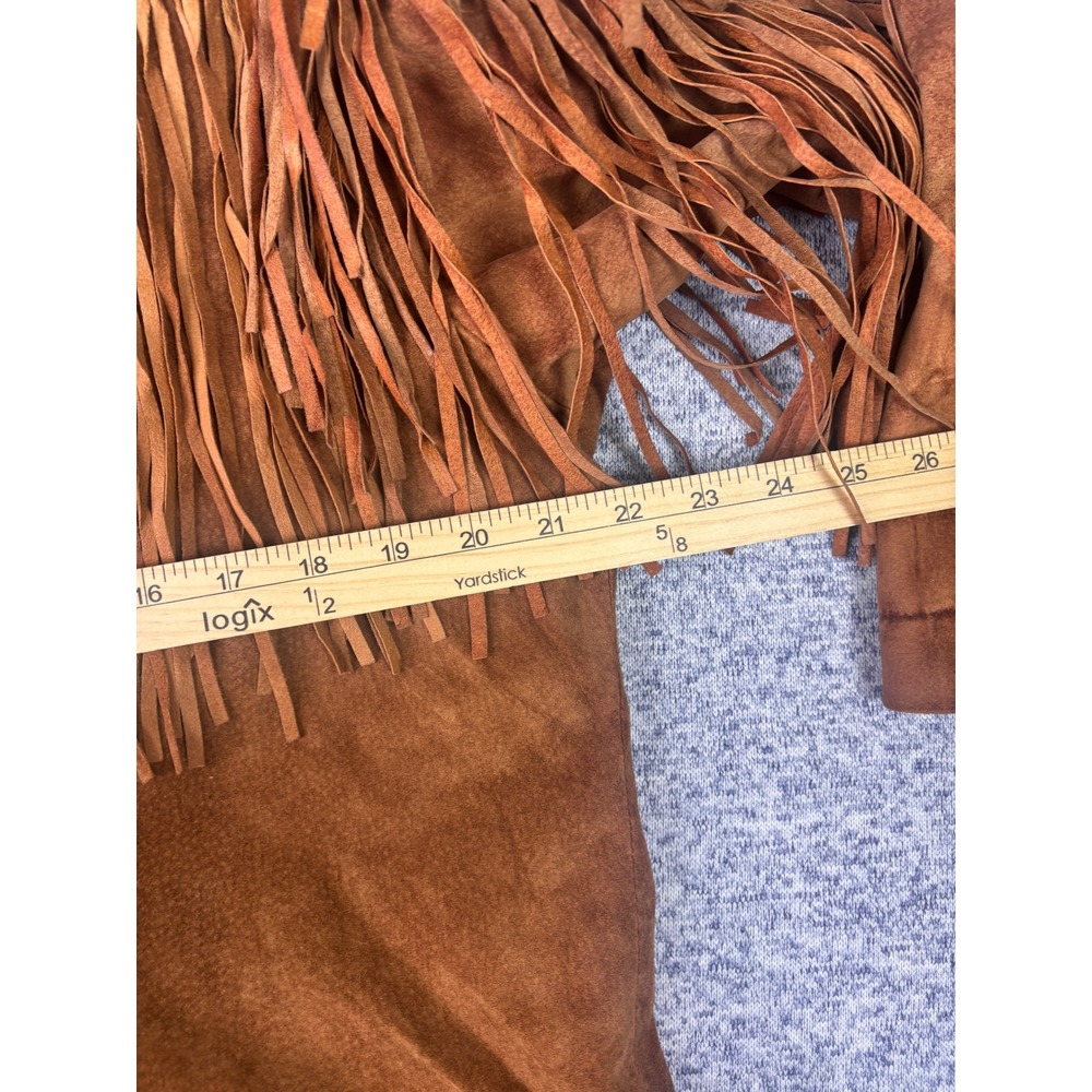 Global Identity Fringe Jacket Women Medium Brown Vintage Suede Western Boho - Picture 11 of 11